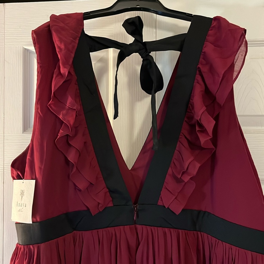 Anaya With Love  Burgundy Flirty Floor Length Dress